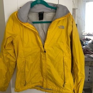 North face yellow raincoat